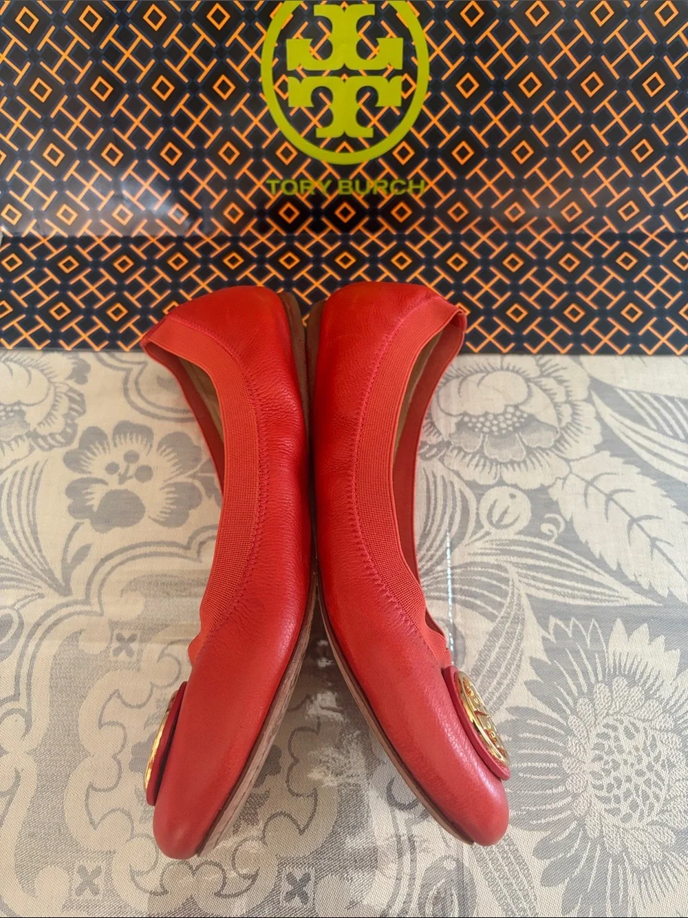 Tory Burch Sedgwick Orange Reva Flats
